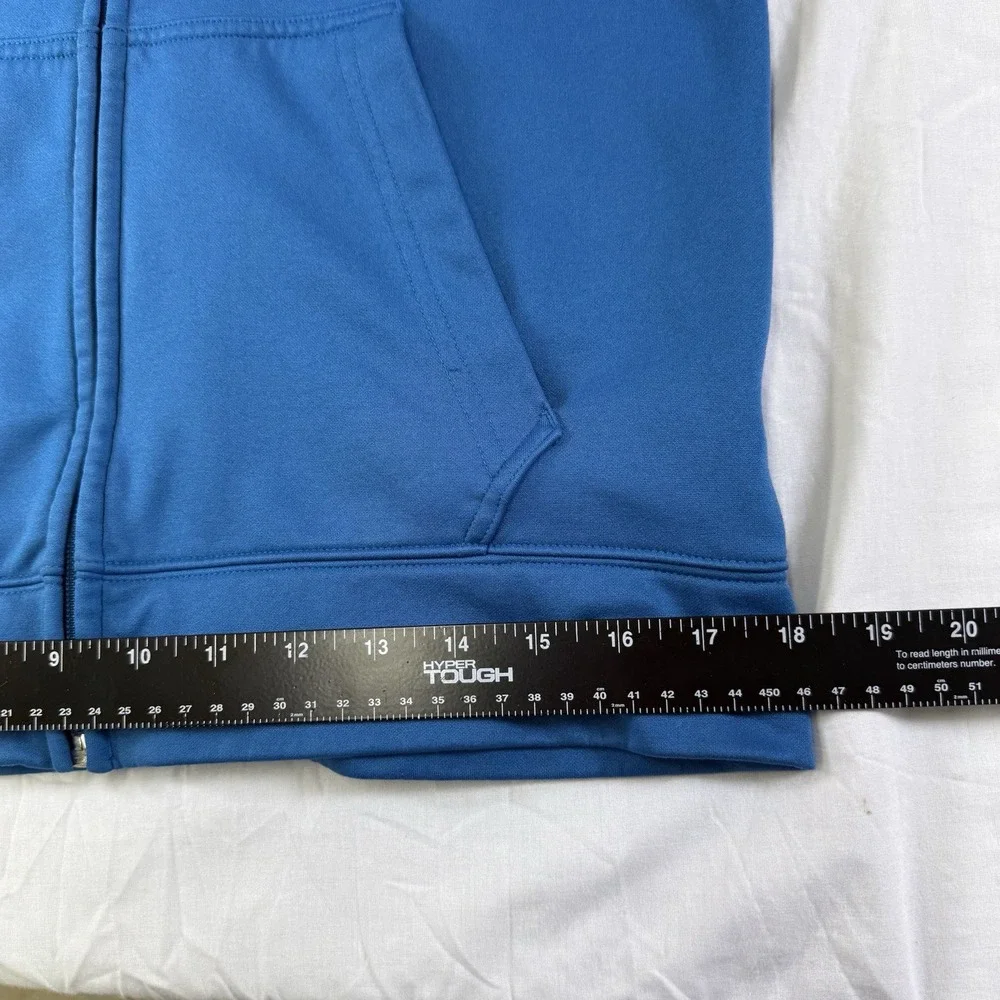 The North Face Knit Sweater Fleece Full Zip Logo Hoodie Men's Small‎ Aqua Blue